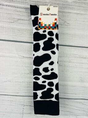 Socks n Socks Women's One Size Knee High Cute Cow Print Socks - NEW 1 Pair